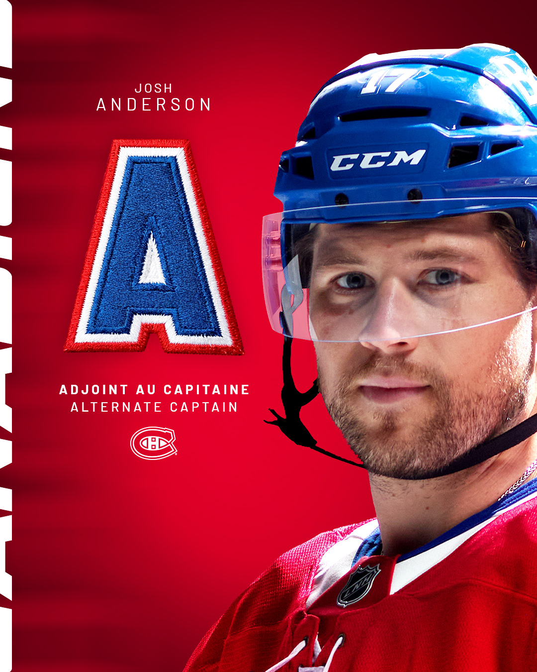 Josh Anderson Named Canadiens Alternate Captain